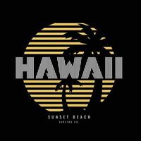 Hawaii illustration typography. perfect for t shirt design vector