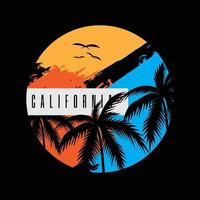 California illustration typography. perfect for t shirt design vector