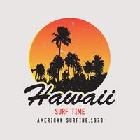 tipografía de ilustración de hawaii. perfecto para el diseño de camisetas vector