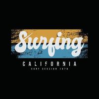 California surfing beach illustration typography. perfect for t shirt design vector