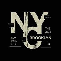 diseño de camiseta y ropa de tipografía de nueva york brooklyn vector