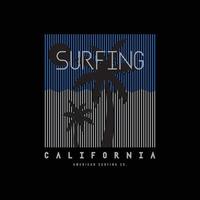 California surfing illustration typography. perfect for t shirt design vector