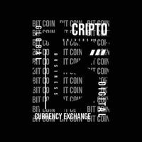 Bit coin t-shirt and apparel design vector