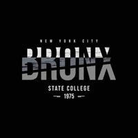 Bronx t-shirt and apparel design vector