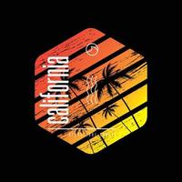 California illustration typography. perfect for t shirt design vector