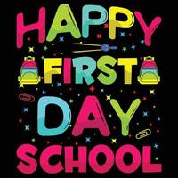 Back to School t-shirt design, first day of school, happy hundred days of school element vector