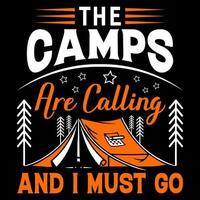 Camping t-shirt design, camping vector element, camp T-shirt design