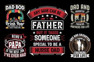 Father t-shirt design bundle, fathers day, papa lover vector
