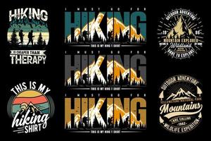 Hiking t-shirt design bundle, vintage, adventure t-shirts, graphic vector element, hiker typography design,