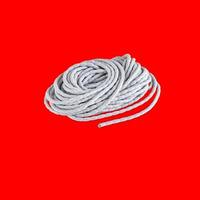 pile of ropes isolated on red background with clipping path photo