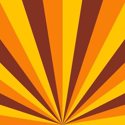 Sun burst square aesthetic background. Retro vector illustration in style 60s, 70s. Trendy colorful backdrop in orange, yellow and brown pallette