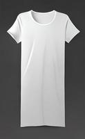 White Color Slim Fit Short Sleeve long body T-shirt Mockup photo