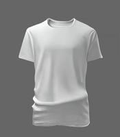 White Color Slim Fit Short Sleeve T-shirt Mockup photo