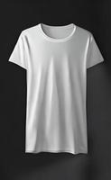 White Color Slim Fit Short Sleeve T-shirt Mockup photo