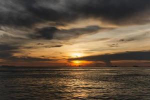 Beautiful natural sunset scene over the ocean. photo