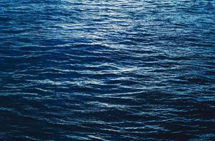 Close up blue ocean water surface at deep ocean. photo