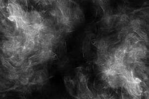 humo blanco abstracto animado sobre un fondo negro foto