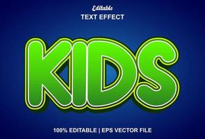 kids text effect with green color editable. vector