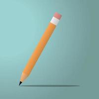 Pencil icon in flat design. Vector illustration. Pencil on white background with shadows.