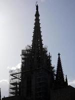 Silhouette of the cathedral of the city of Barcelona photo