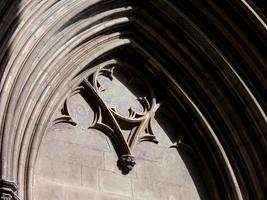 details of the religious building, church of Santa Maria del Mar in the Born district of Barcelona. photo