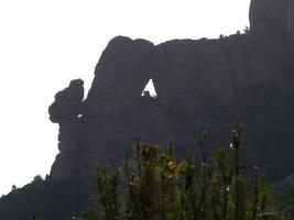 Natural sinkhole in the mountains of montserrat, Catalonia, Spain photo