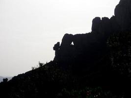 perfil de las montañas de montserrat en la provincia de barcelona, cataluña, españa. foto