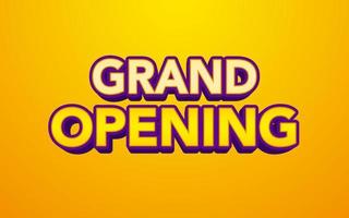 product promotion grand opening text effect vector