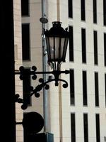 Classic backlit lamp in the gothic quarter of Barcelona, Spain. photo