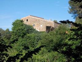 Typical Catalan mountain house in the vicinity of Barcelona, Spain photo