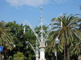 Modernist lamp or street lamp of the city of Barcelona photo