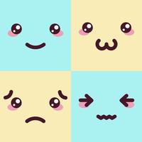 colección de varias expresiones faciales como felicidad, simpatía, tristeza, confusión. adecuado para sitios web, aplicaciones, impresiones, libros, etc. vector
