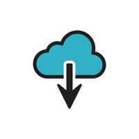 Cloud Upload Download Icon EPS 10 vector