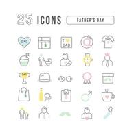 Set of linear icons of Father's Day vector