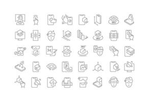 Set of linear icons of Augmented Reality vector