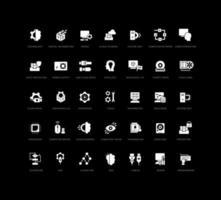 conjunto de iconos simples de informática vector