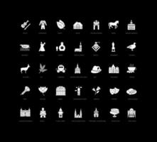 Set of simple icons of Graz vector