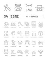 Set of linear icons of Auto Service vector