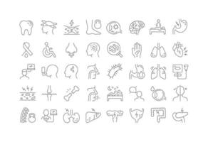 Set of linear icons of Diseases vector