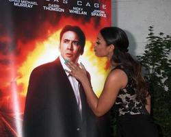 AVALON, SEP 26 - Nicolas Cage Poster, Jordin Sparks at the Left Behind Screening at the Catalina Film Festival at Casino on September 26, 2014 in Avalon, Catalina Island, CA photo