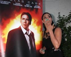 AVALON, SEP 26 - Nicolas Cage Poster, Jordin Sparks at the Left Behind Screening at the Catalina Film Festival at Casino on September 26, 2014 in Avalon, Catalina Island, CA photo