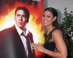 AVALON, SEP 26 - Nicolas Cage Poster, Jordin Sparks at the Left Behind Screening at the Catalina Film Festival at Casino on September 26, 2014 in Avalon, Catalina Island, CA photo