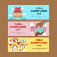 World Humanitarian Day Banner Set vector