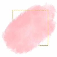 elegant watercolour background with gold frame vector