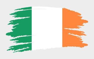 Flag of Ireland, brush stroke background. vector