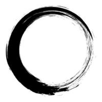 Brush strokes circles of paint on a white background. Ink hand drawn brush circle. Logo. vector