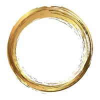 Round golden grunge frame on a white background. Logo. vector