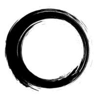 Brush strokes circles of paint on a white background. Ink hand drawn brush circle. Logo. vector