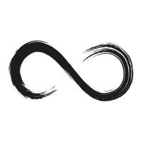 Grunge infinity symbol. Hand painted with black paint. brush stroke vector