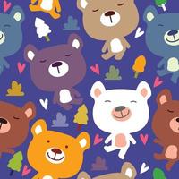 Teddy Bear Seamless Pattern vector